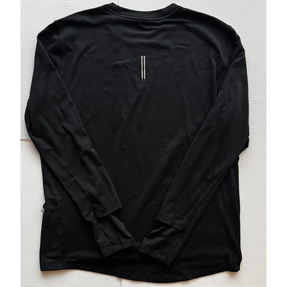 Nike Running Dri-FIT Long Sleeve Shirt Black Mens Large CU3277-010 Thumbholes